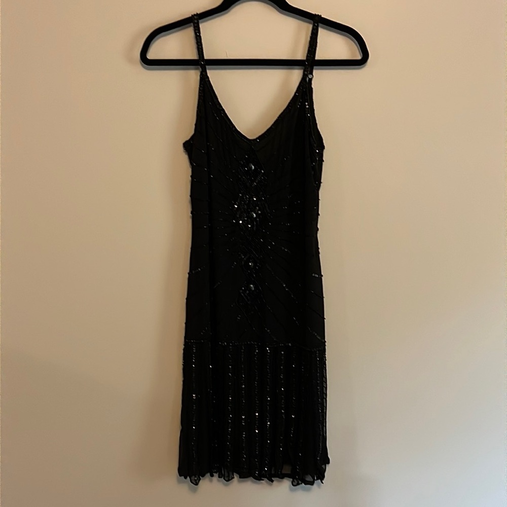 Black 1920 flapper costume dress sz medium